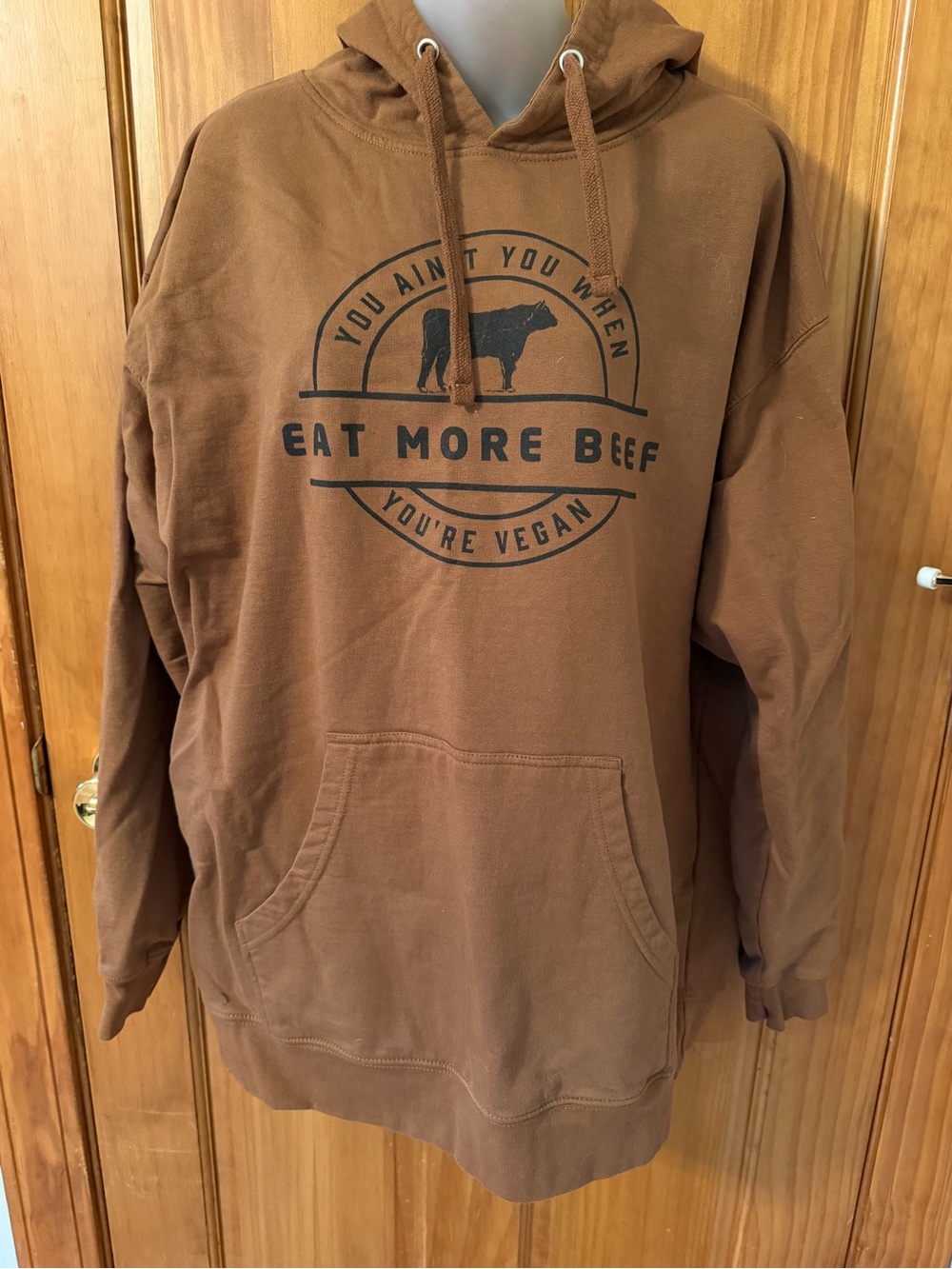 Brown 'Eat More Beef' Pullover Hoodie